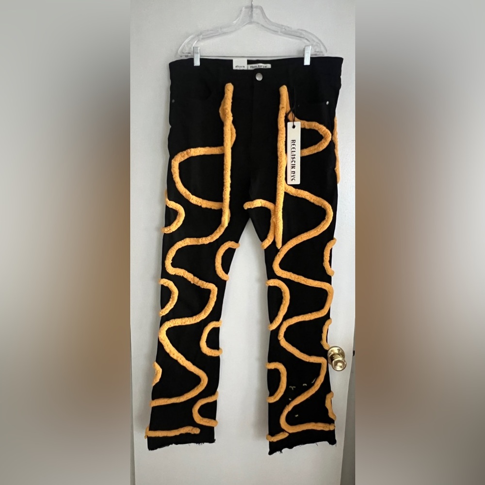 REELISTIK NYC Jeans Black and Yellow Size 40